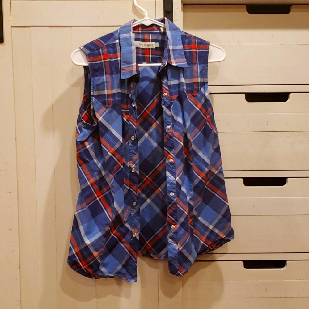 Sleeveless western shirt roper